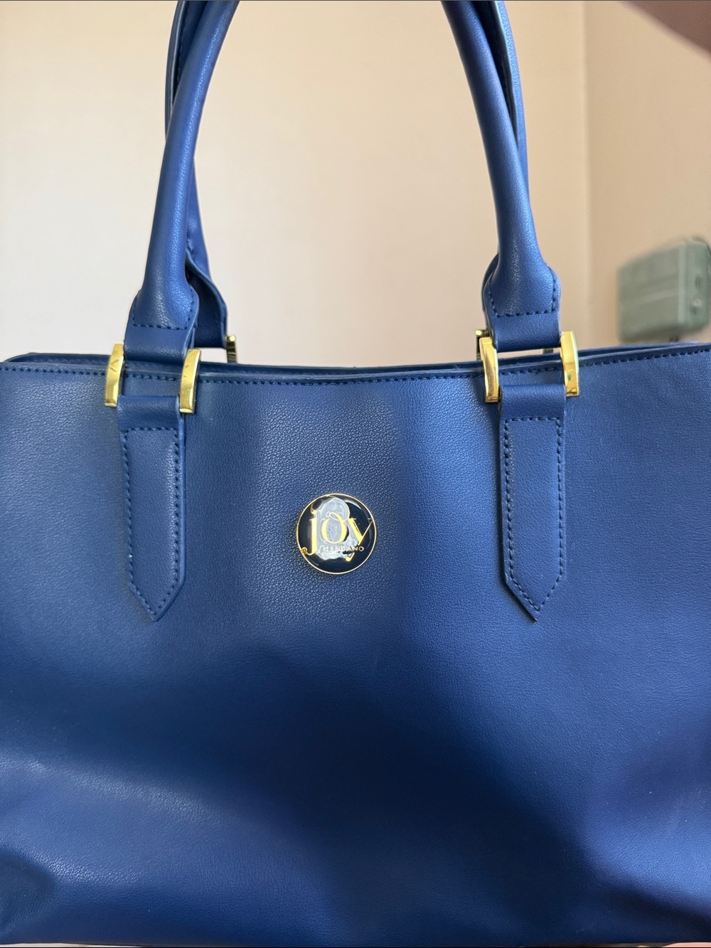 Joy Mangano Navy Tote with Gold Accents - Picture 6 of 6